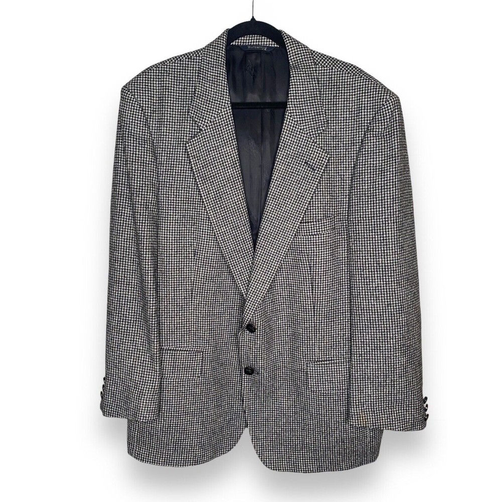 Burberrys' Houndstooth blazer 100% camel hair black and gray Vintage Burberry